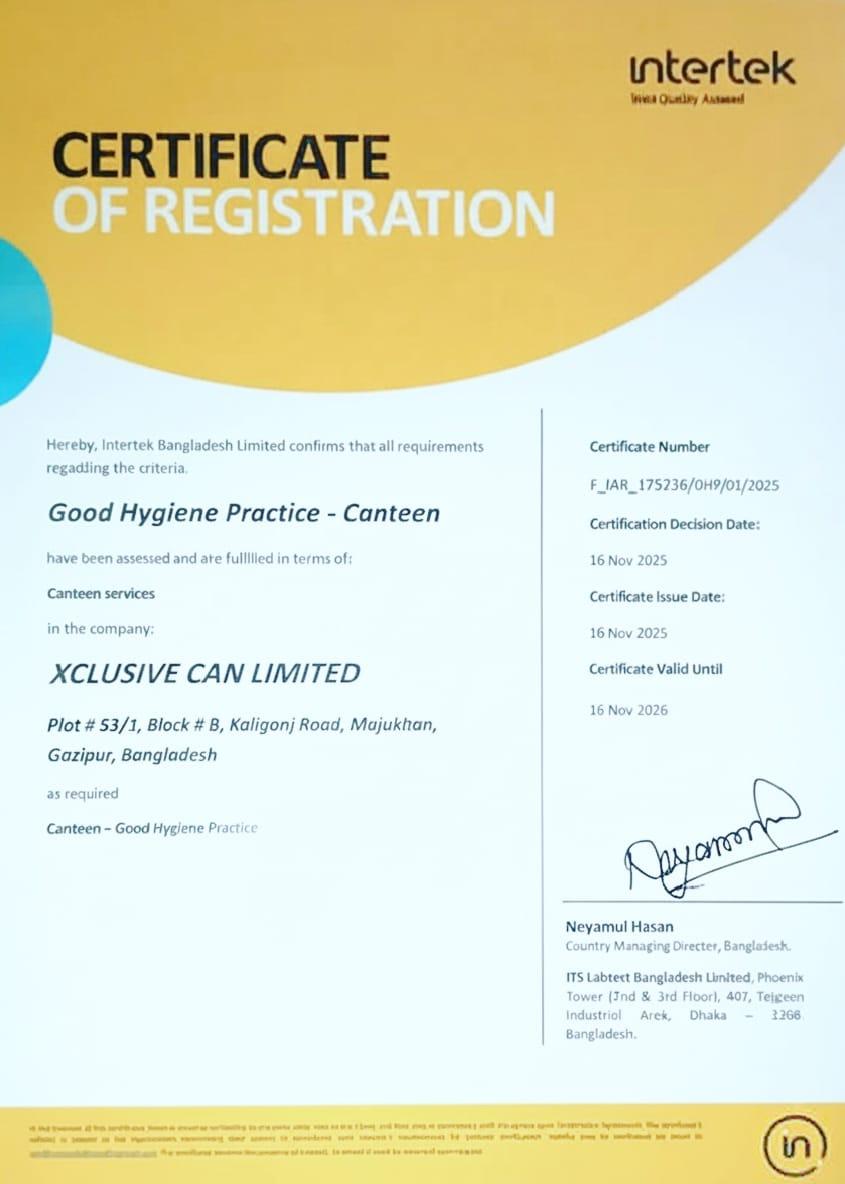 Good Hygiene Practice Certificate certificate image